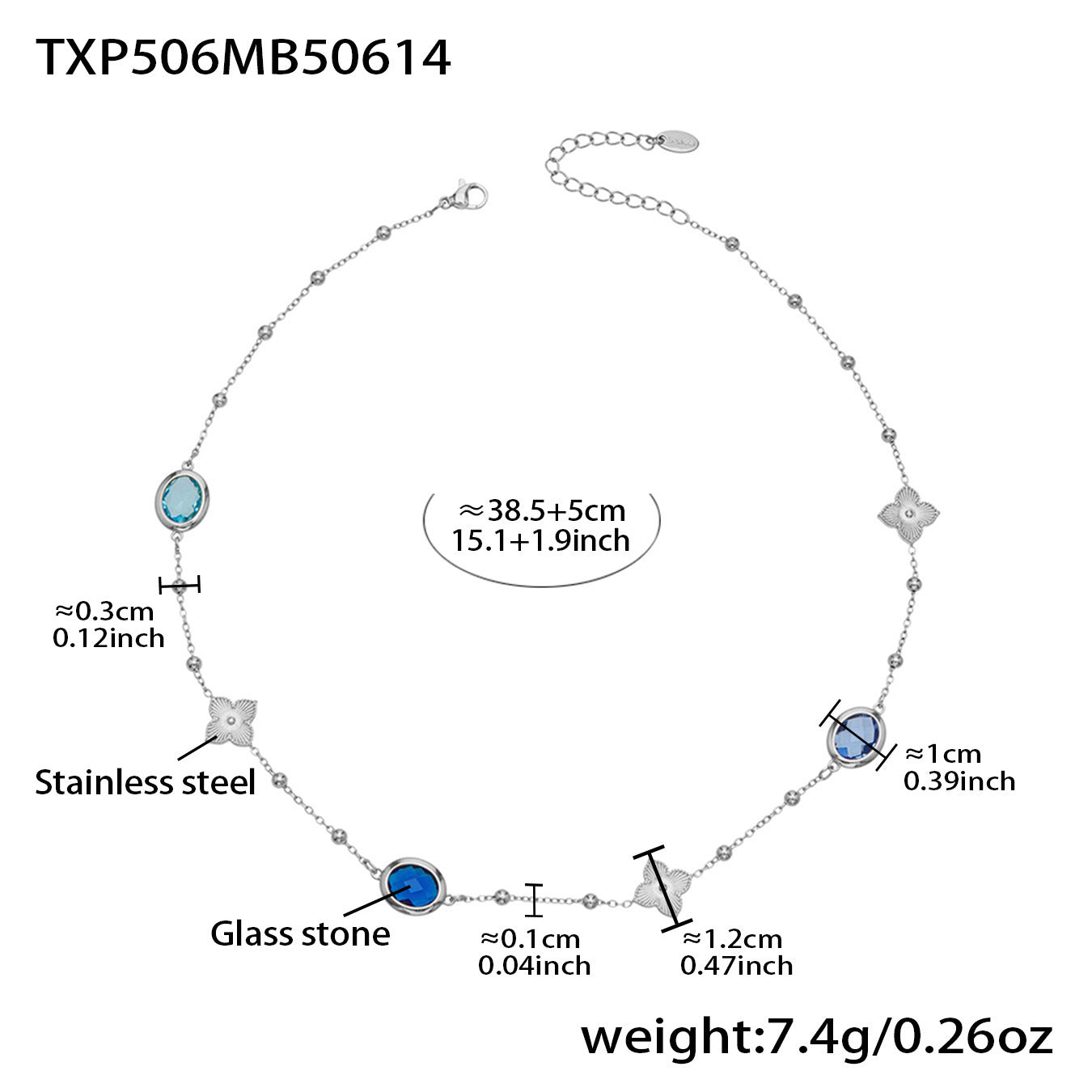 Stainless Steel Oval Gemstone Jewelry Series – Long Pendant Necklace · Bracelet · Drop Earrings | WANTI Jewelry