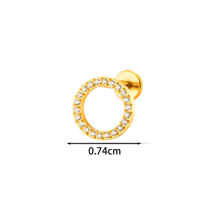 G23/F136 Titanium Internal Thread Lip & Cartilage Moon Stud