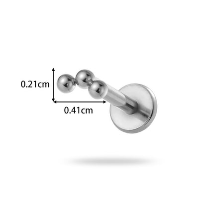 Implant Grade G23 ASTM F136 Titanium Geometric Labret Stud | Push Pin Flat Back 16G Lip & Cartilage Piercing Jewelry