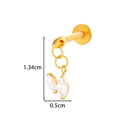 F136 Titanium Internally Threaded Flower CZ Cartilage Stud – Hypoallergenic Piercing Jewelry