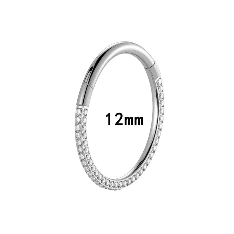 G23/F136 Titanium 1.3mm Closed Hoop with Cubic Zirconia | Nose & Ear Piercing Jewelry
