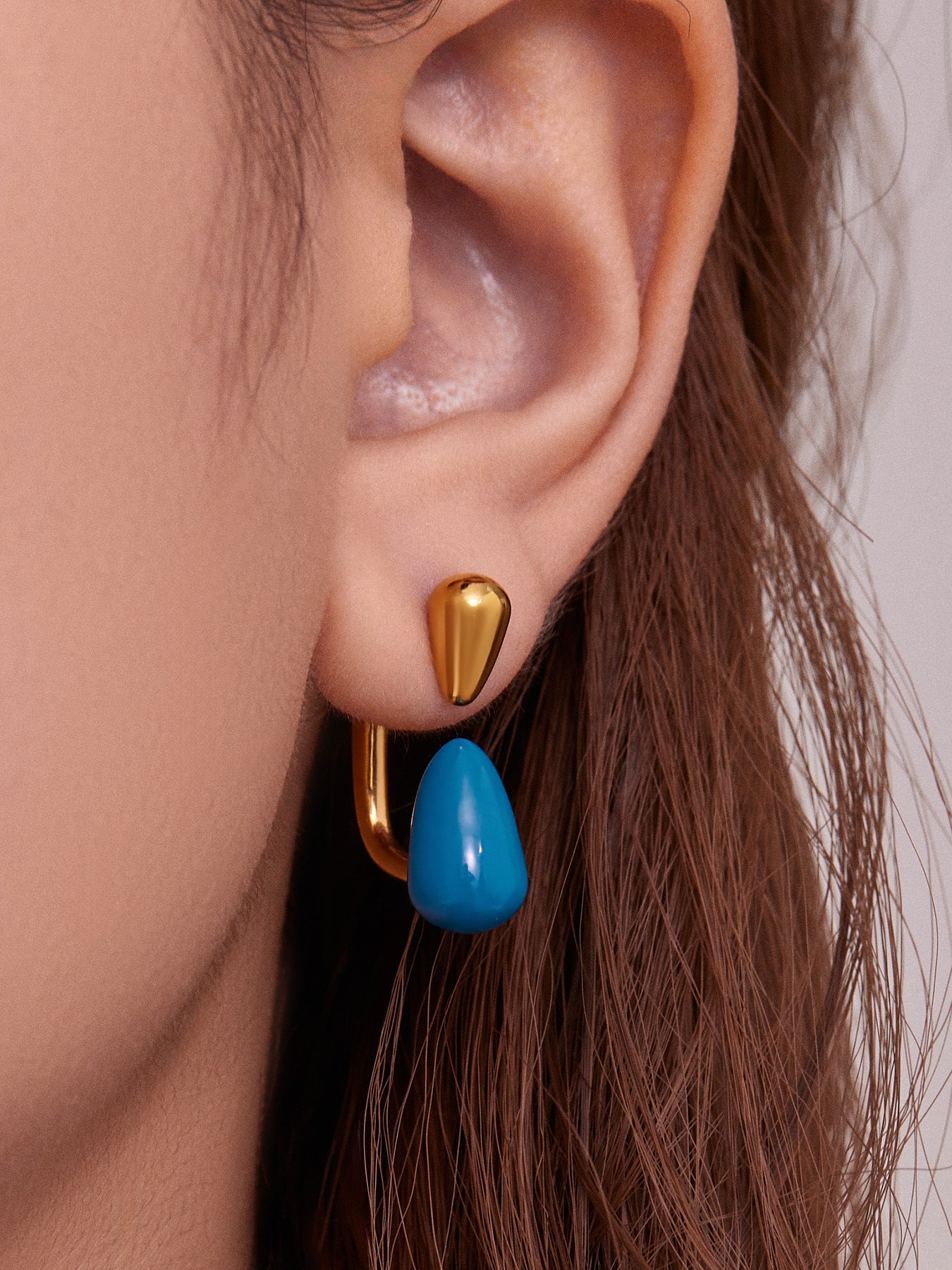 Stainless Steel Enamel Water Drop Earrings – Multicolor Teardrop Studs | Trendy Statement Earrings | WANTI Jewelry
