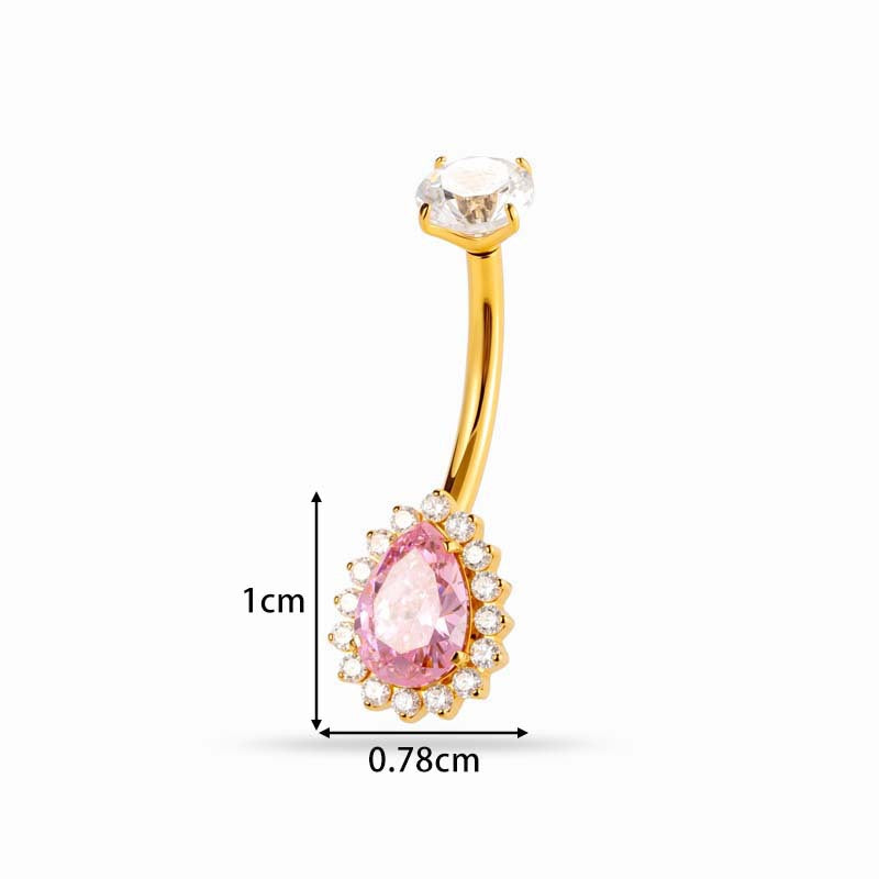 G23/F136 Titanium Flower CZ Internally Threaded Belly Button Ring – Stylish Navel Piercing Jewelry