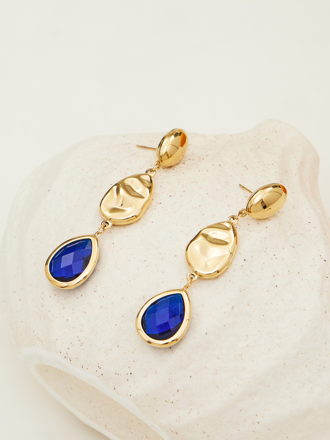 Sparkling Irregular Oval Glass Drop Earrings – Long Statement Waterdrop Jewelry for Women