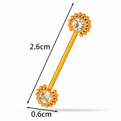 G23 Titanium Nipple Ring with CZ Gem | F136 Implant Grade Barbell Piercing Jewelry