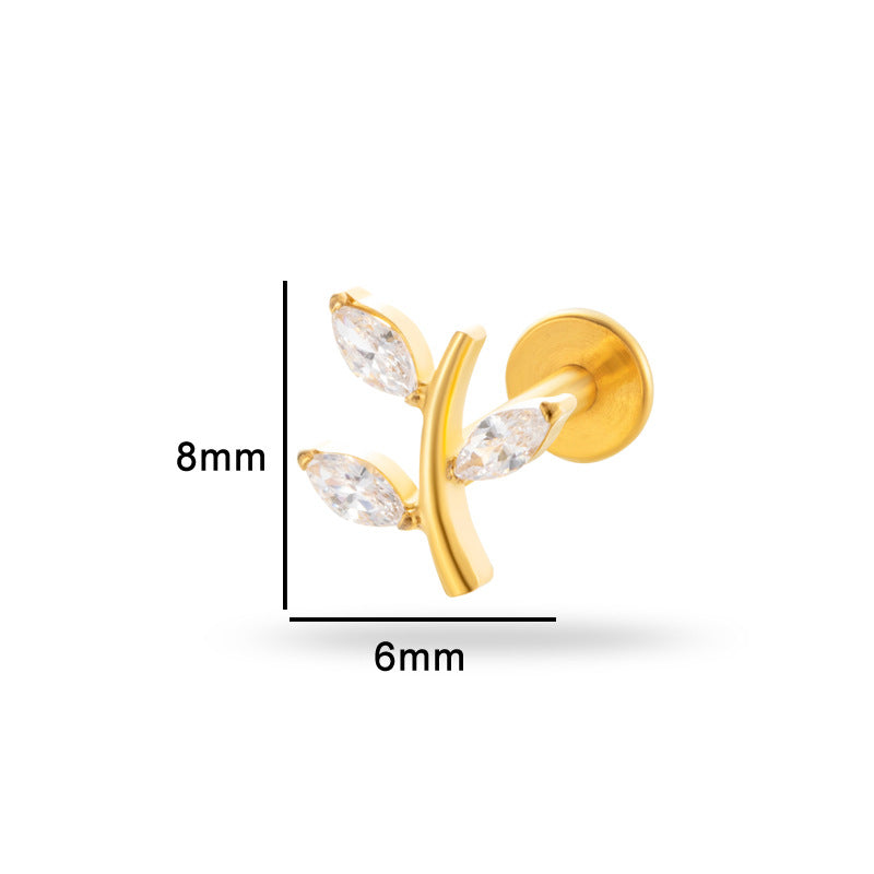 G23/F136 Titanium Internally Threaded Cartilage Stud – Luxury Lightweight Piercing Jewelry with CZ
