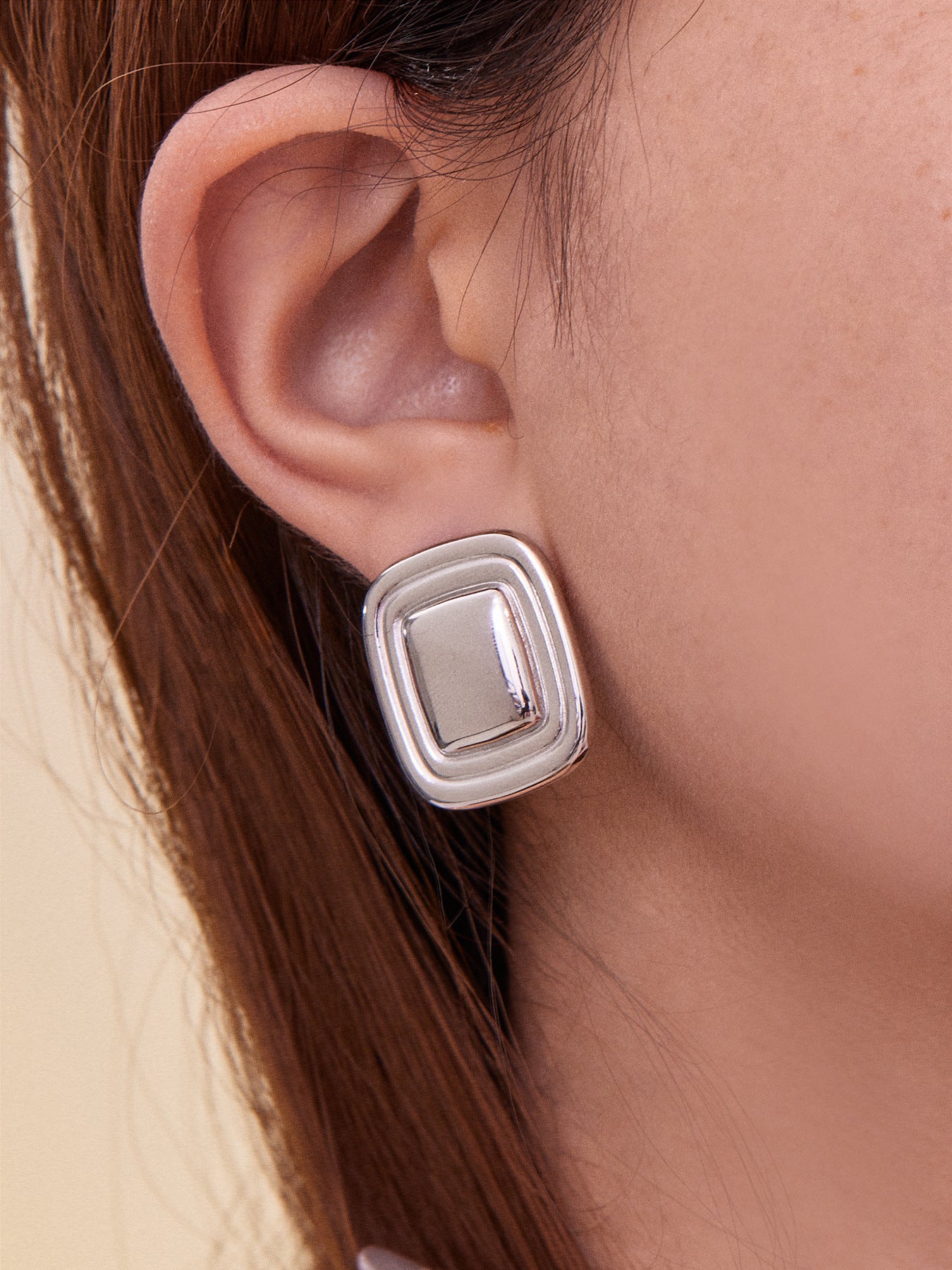 Stainless Steel Retro Geometric Earrings | Figure-8 & Square Shaped Minimalist Hoop Earrings | High-End Fashion Jewelry