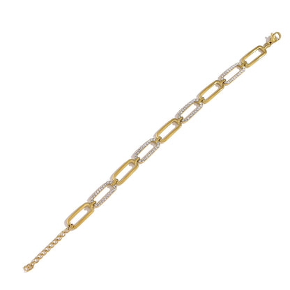 18K Gold Plated Stainless Steel Crystal Bracelet – Heart, Rectangle, Oval & Infinity Shapes