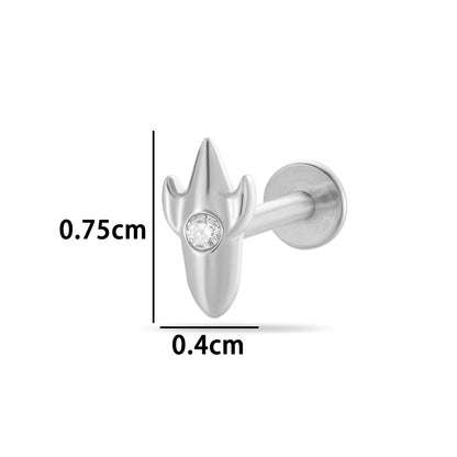 F136 Titanium Internally Threaded Cartilage Stud – Heart, Butterfly, Rocket, Bone, Smiley Face Designs | Hypoallergenic Piercing Jewelry