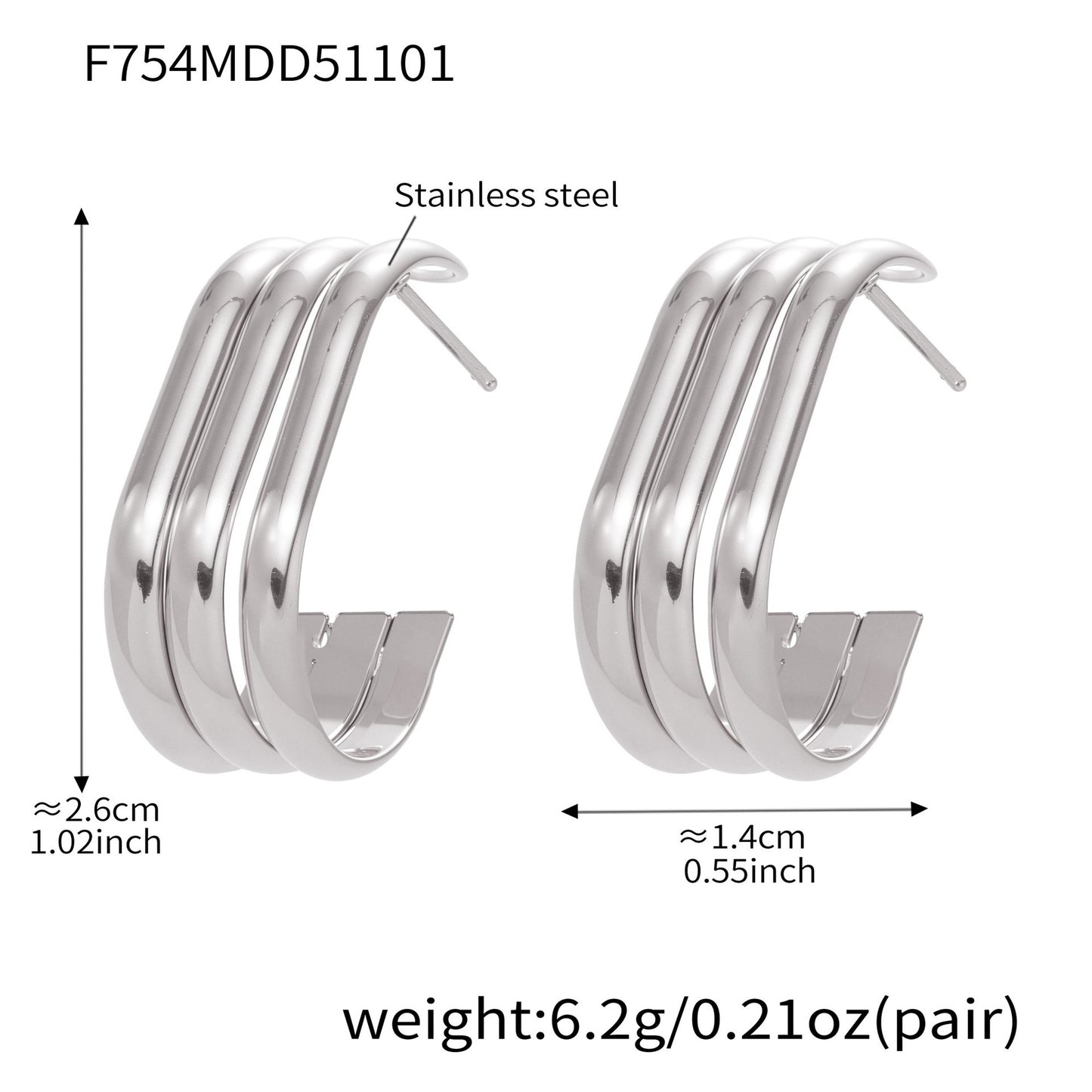 Twisted Multi-Strand Stainless Steel Hoop Earrings – Modern Geometric Fashion Jewelry Set