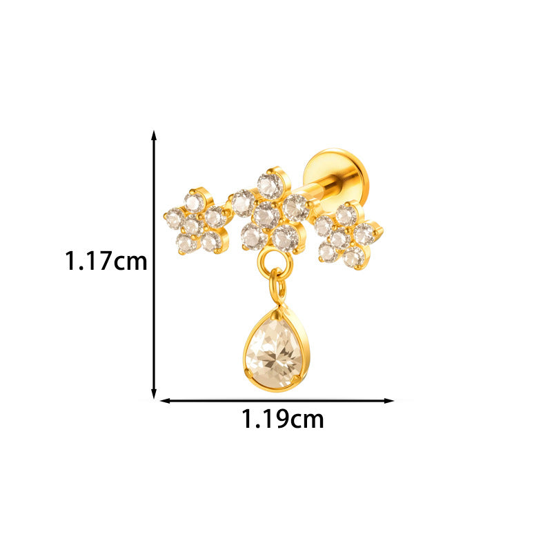 G23/F136 Titanium Micro CZ Internal Thread Piercing Jewelry – Christmas Tree, Rose, Comb & Bunny | 10 Styles