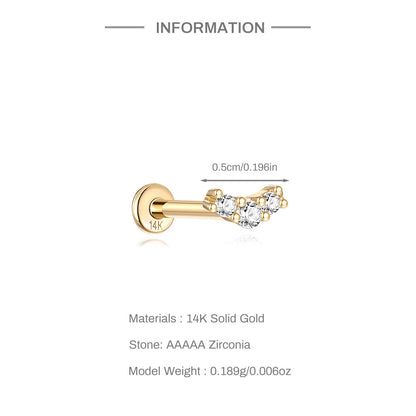 14K Gold Circle Zircon Stud Earrings – Hypoallergenic & Everyday Sparkle
