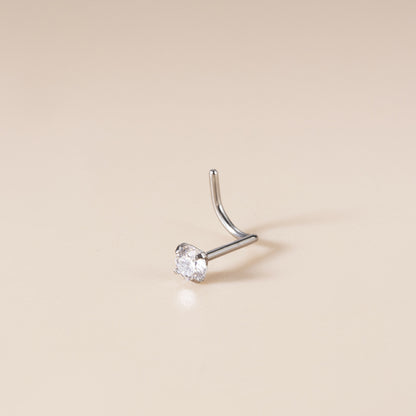 G23 Titanium Nose Stud with Zircon | F136 Straight, L & Screw Nose Piercing Jewelry