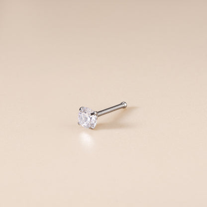 G23 Titanium Nose Stud with Zircon | F136 Straight, L & Screw Nose Piercing Jewelry