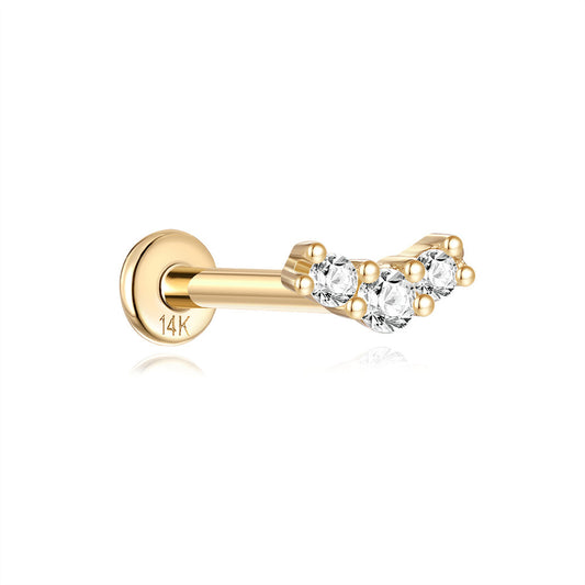 14K Gold Circle Zircon Stud Earrings – Hypoallergenic & Everyday Sparkle