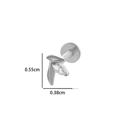 F136 Titanium Butterfly Star Moon Lip & Cartilage Stud with CZ | Internally Threaded