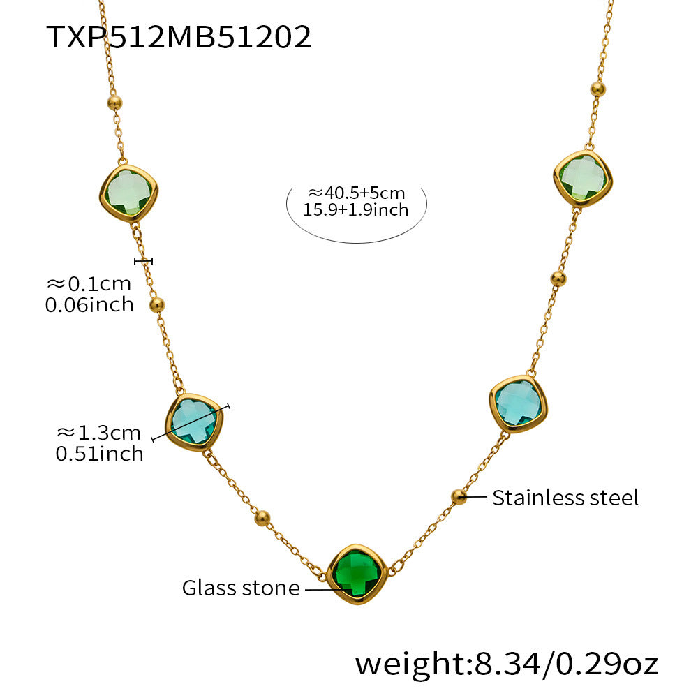 Modern Geometric Glass Jewelry | Stainless Steel Necklaces, Bracelets & Earrings