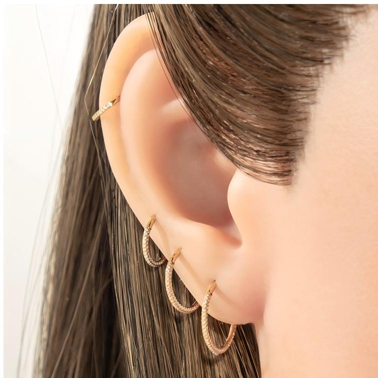 G23/F136 Titanium 1.3mm Closed Hoop with Cubic Zirconia | Nose & Ear Piercing Jewelry