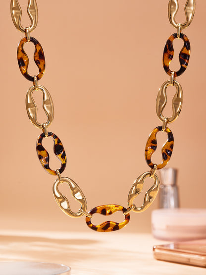 Geometric Resin Jewelry Set – Stainless Steel Necklace Bracelet Earrings | Chic Fashion Statement Set for Women