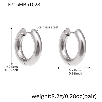 Statement Stainless Steel Hoop Earrings – Bold Geometric Circle Earrings, Modern Minimalist Jewelry for Women