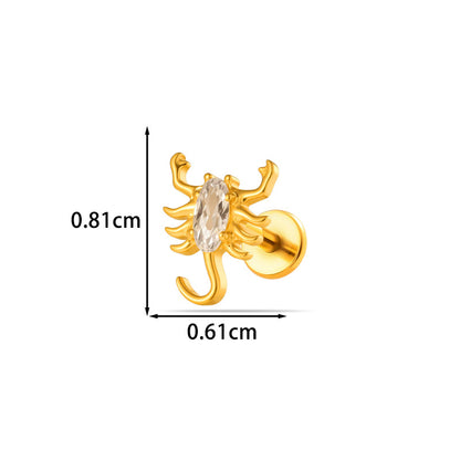 G23/F136 Titanium CZ Heart Flower Carousel Internal Thread Lip & Cartilage Stud | 10 Styles