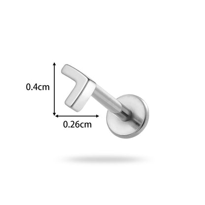 Implant Grade G23 ASTM F136 Titanium Geometric Labret Stud | Push Pin Flat Back 16G Lip & Cartilage Piercing Jewelry