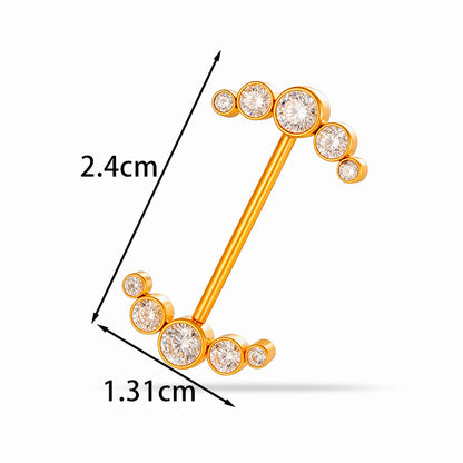 G23 Titanium Nipple Ring with CZ Gem | F136 Implant Grade Barbell Piercing Jewelry