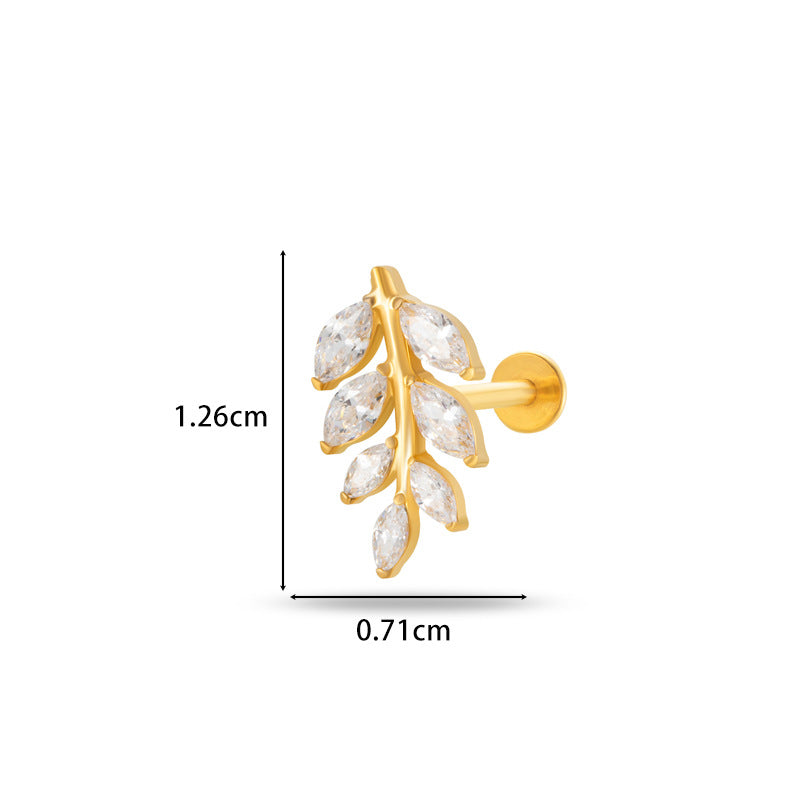 G23/F136 Titanium Flower Flat Back Labret Stud – 9 Designs | Hypoallergenic Cartilage Piercing Jewelry