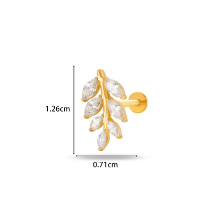 G23/F136 Titanium Flower Flat Back Labret Stud – 9 Designs | Hypoallergenic Cartilage Piercing Jewelry