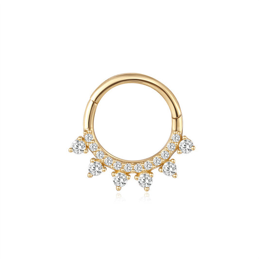 14K Gold Claw Zircon Stud Earring – Single Sparkle for Piercings