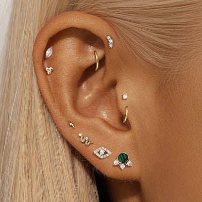 14K Yellow Gold Heart Stud – Dainty Earring for Cartilage or Lobe