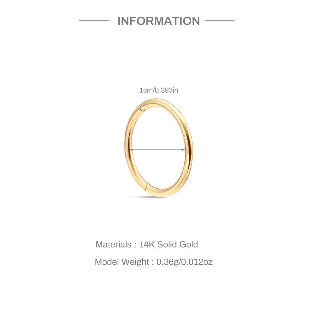 14K Gold Polished Hinged Hoop – Single Minimalist Earring