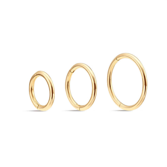 14K Gold Polished Hinged Hoop – Single Minimalist Earring