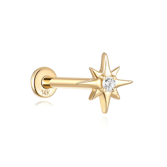 14K Gold Star Zircon Stud Earrings – Dainty, Sparkling & Hypoallergenic