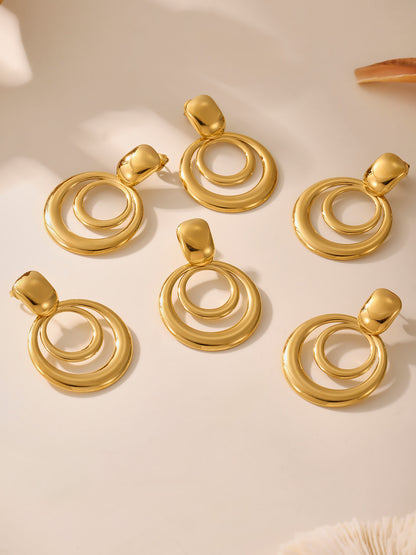 Geometric Multi-Layer Hoop Earrings Stainless Steel Statement Dangle Earrings – High Fashion Modern Jewelry | WANTI Jewelry