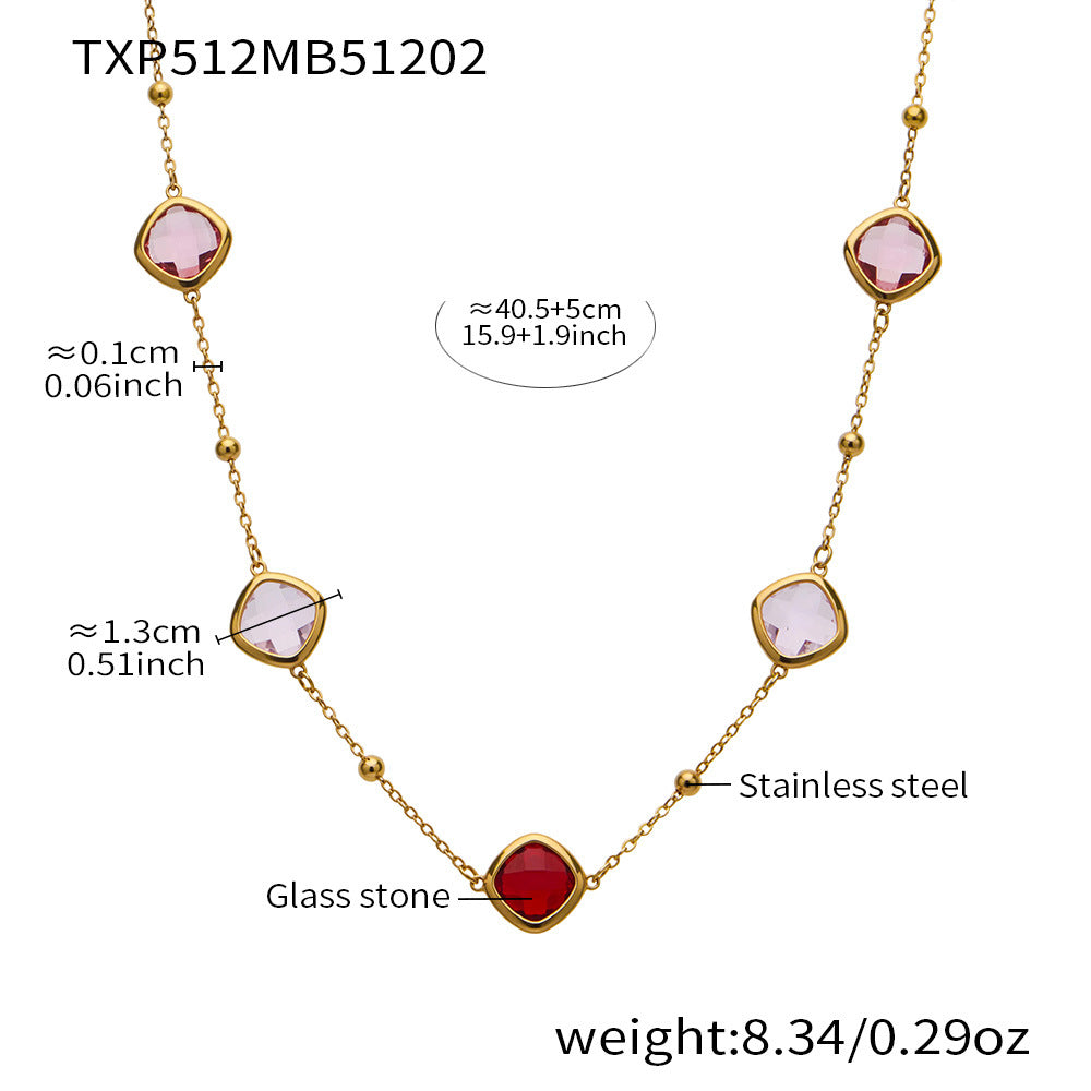 Modern Geometric Glass Jewelry | Stainless Steel Necklaces, Bracelets & Earrings