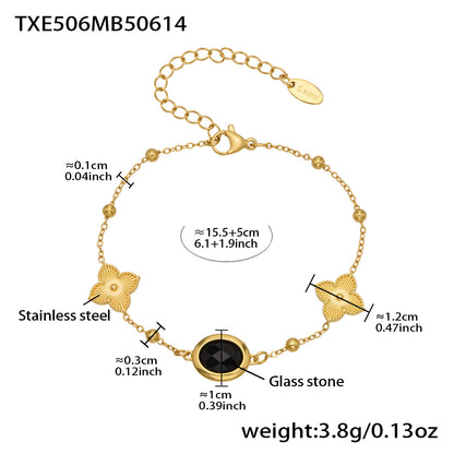 Stainless Steel Oval Gemstone Jewelry Series – Long Pendant Necklace · Bracelet · Drop Earrings | WANTI Jewelry