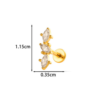 G23/F136 Titanium Internal Thread Lip & Cartilage Studs – Heart, Cross & 10 Classic Designs | Gold & Silver