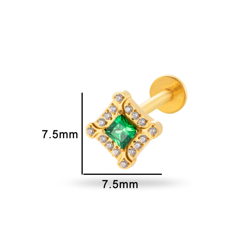 G23/F136 Titanium Internally Threaded Cartilage Stud – Luxury Lightweight Piercing Jewelry with CZ