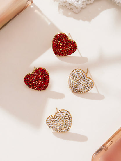 Stainless Steel Heart Jewelry Set – Zircon Heart Necklace, Earrings & Ring Set | Romantic Gift Set