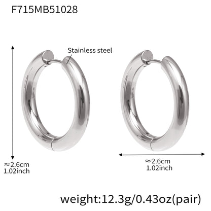 Statement Stainless Steel Hoop Earrings – Bold Geometric Circle Earrings, Modern Minimalist Jewelry for Women