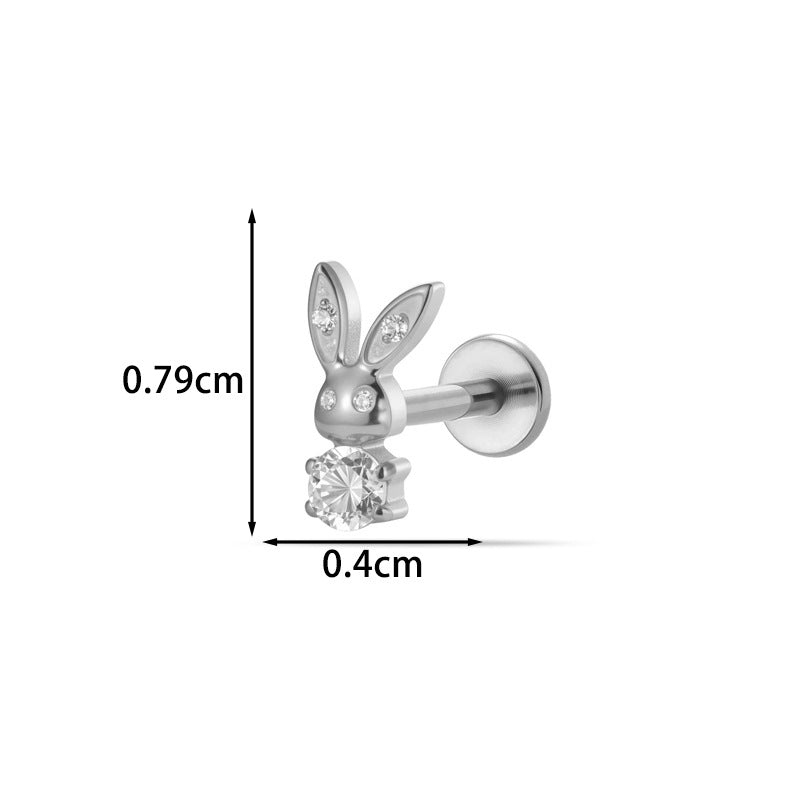 G23/F136 Titanium Micro CZ Internal Thread Piercing Jewelry – Christmas Tree, Rose, Comb & Bunny | 10 Styles