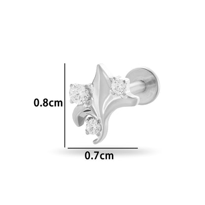 G23/F136 Titanium Internally Threaded CZ Flat-Back Cartilage Stud Earrings
