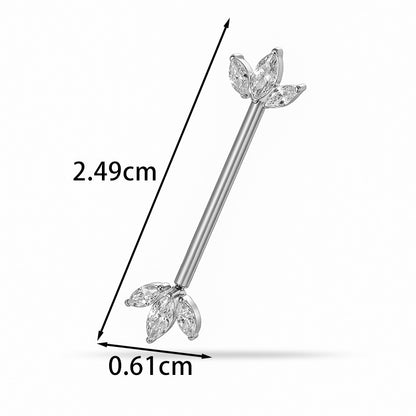 G23 Titanium Nipple Ring with CZ Gem | F136 Implant Grade Barbell Piercing Jewelry