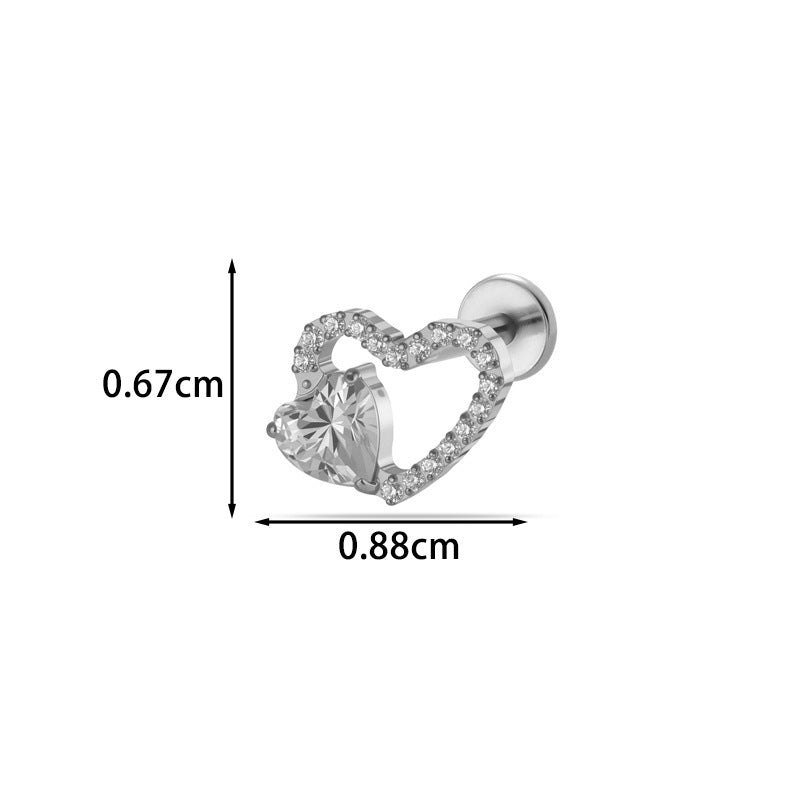 G23/F136 Titanium Internal Thread Lip & Cartilage Studs – Heart, Cross & 10 Classic Designs | Gold & Silver