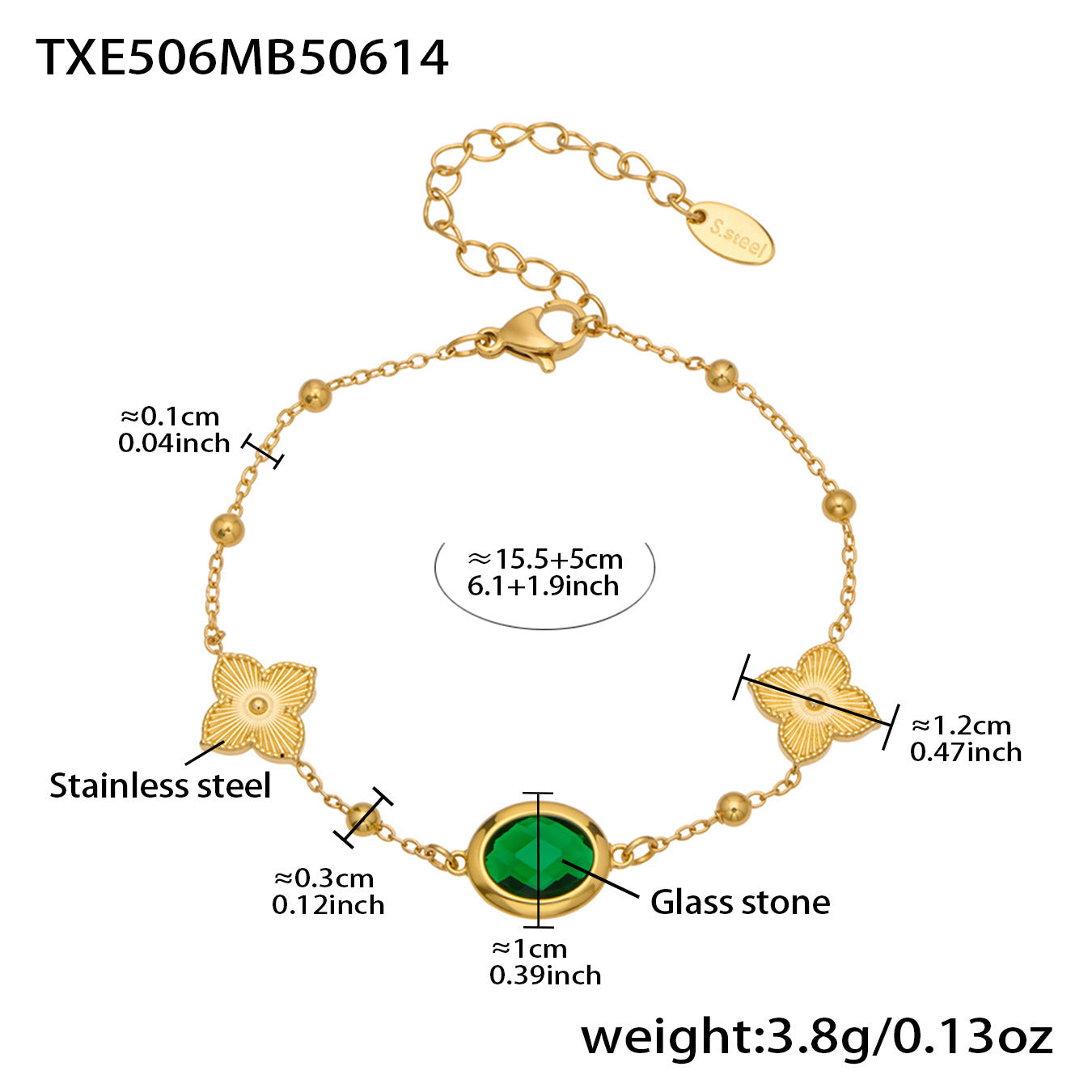 Stainless Steel Oval Gemstone Jewelry Series – Long Pendant Necklace · Bracelet · Drop Earrings | WANTI Jewelry