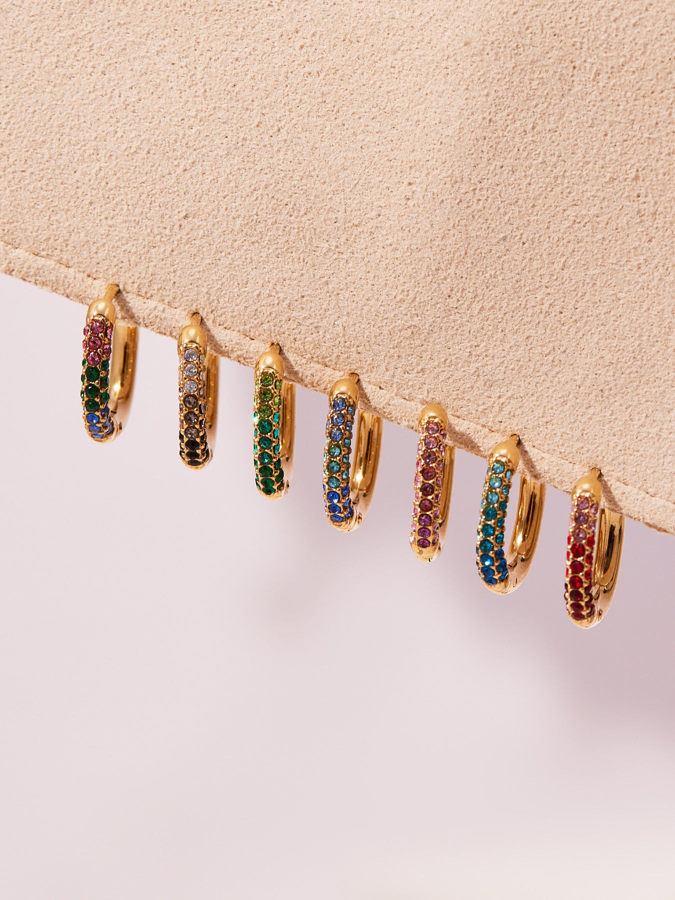Luxury Minimalist Geometric Hoop Earrings with Micro Inlay Cubic Zirconia | Fashion Jewelry Set