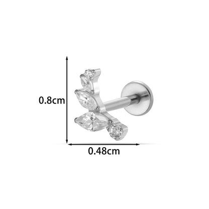 G23/F136 Titanium Micro CZ Internal Thread Piercing Jewelry – Christmas Tree, Rose, Comb & Bunny | 10 Styles