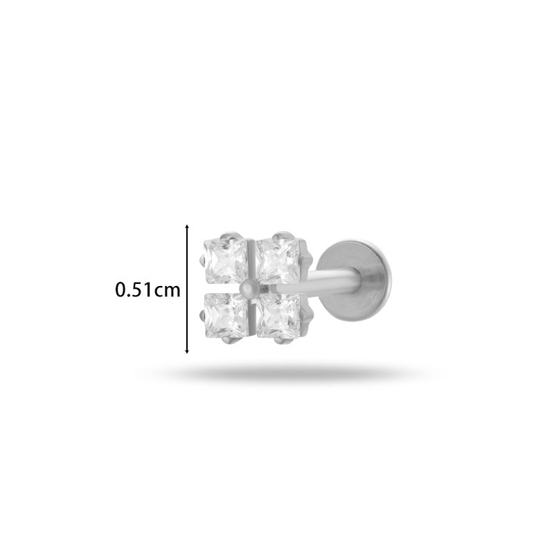 G23/F136 Titanium Flower Flat Back Labret Stud – 9 Designs | Hypoallergenic Cartilage Piercing Jewelry