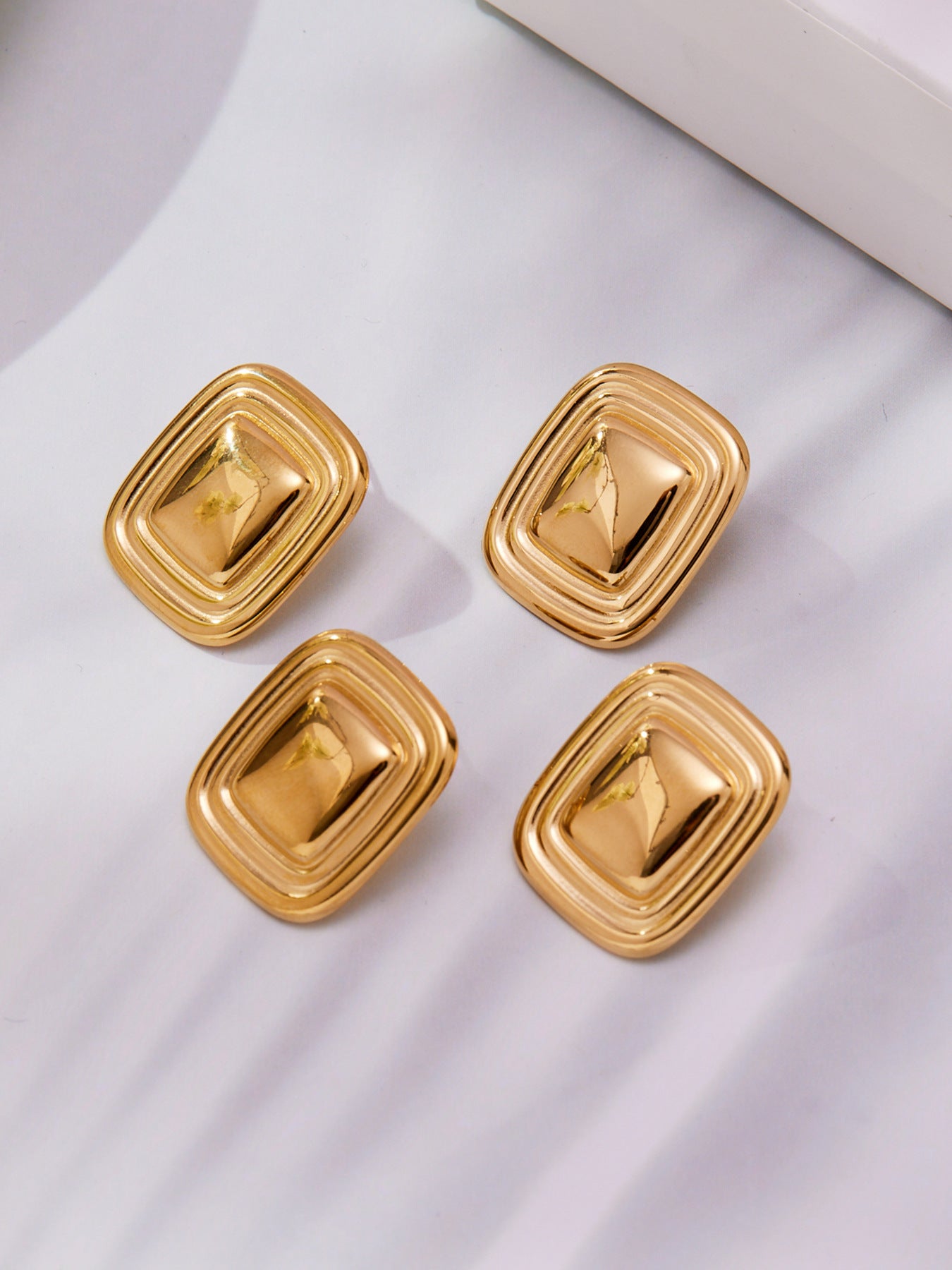 Stainless Steel Retro Geometric Earrings | Figure-8 & Square Shaped Minimalist Hoop Earrings | High-End Fashion Jewelry